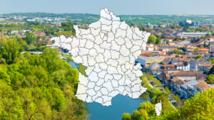 Angoulême avec une carte de france à l'avant qui montre la charente maritime